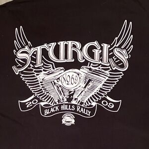 STURGIS TEE SHIRT 2009 BLACK HILLS RALLY, SIZE LARGE